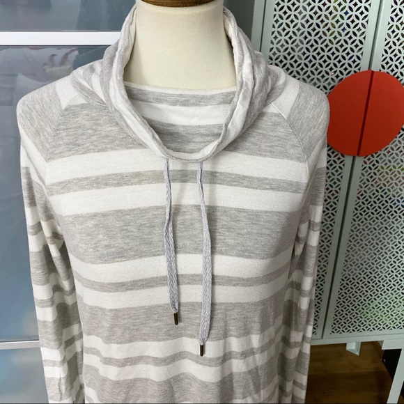 Lou & Grey Striped Cowl Neck Tunic Sweater - Picture 3 of 5